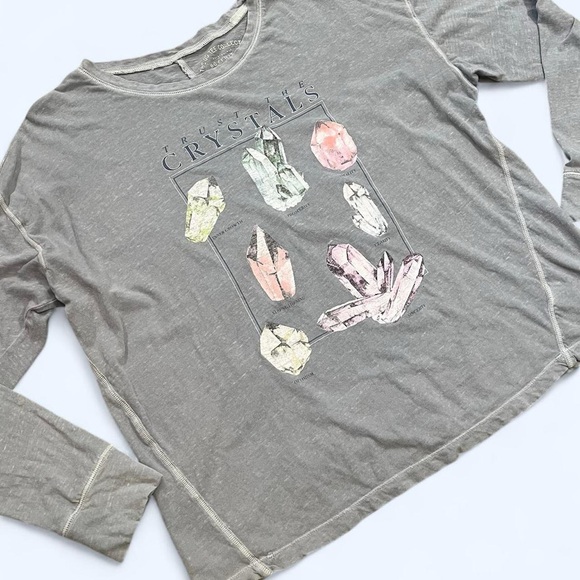 Aeropostale Small Medium Blue Crystals OG Collection Boyfriend Cotton Tee Shirt - Picture 3 of 8